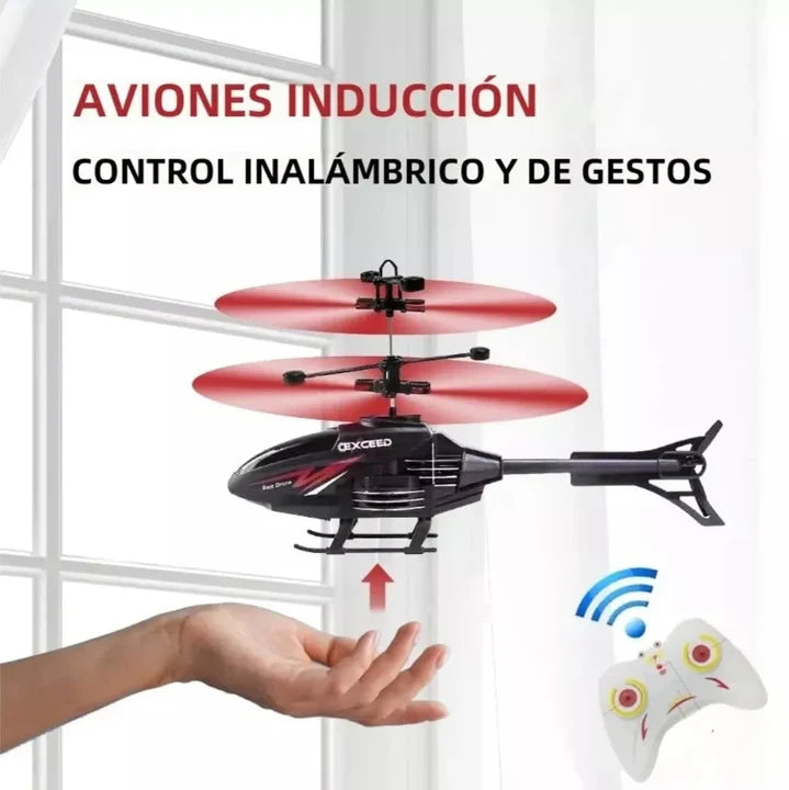 Helicóptero con Sensor y Control Remoto | Regalo perfecto para navidad