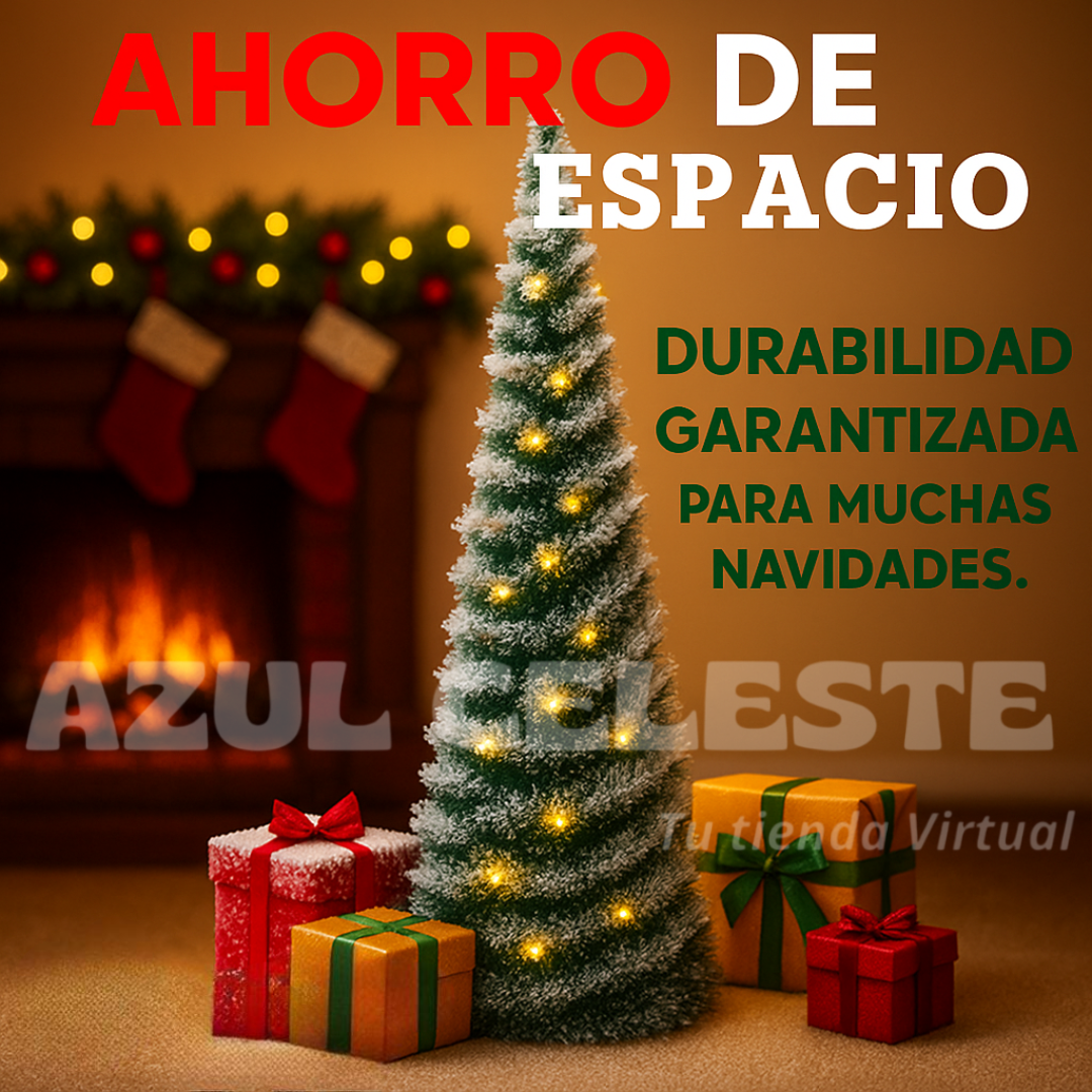 Árbol De Navidad Plegable 1.5m + 4 Fundas Led Gratis | Montaje ultra rápido